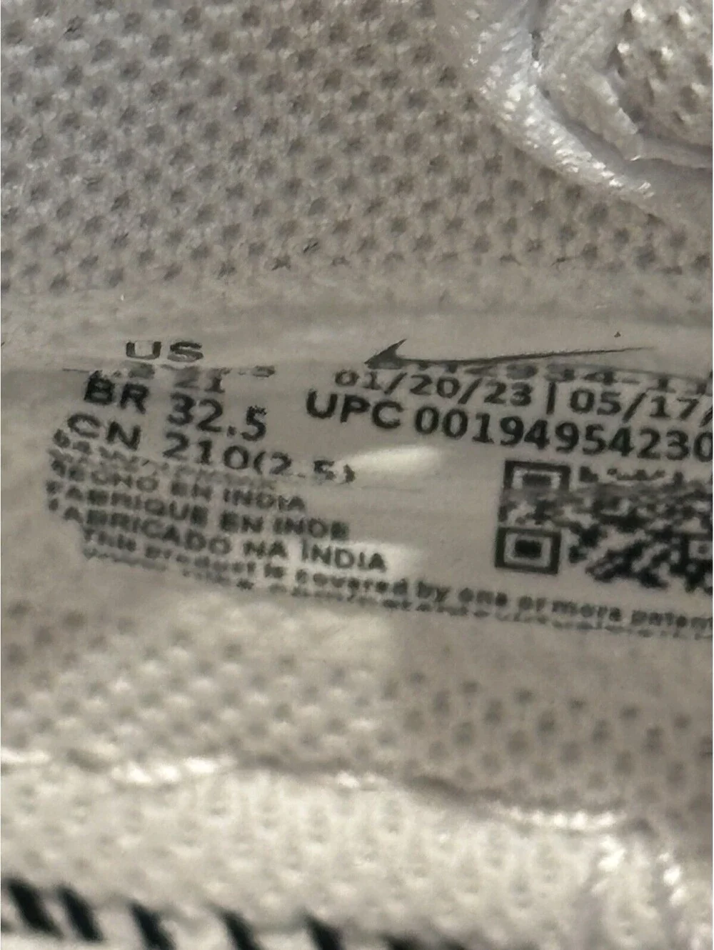 Nike Air Force 1 Youth Size 2White High-Top Sneakers